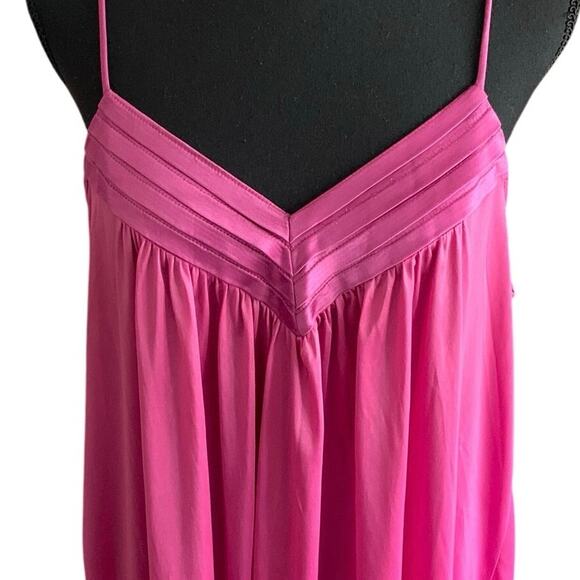 Pink 70s Maxi Disco Slip Dress MEDIUM Donna Richard for Gillian & O’Malley - Picture 2 of 9
